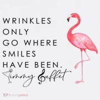 Wrinkles Only Go Where Smiles Have Been Cute Flamingo Hat thumb 2