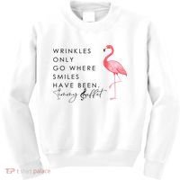 Wrinkles Only Go Where Smiles Have Been Cute Flamingo Kids Sweatshirt thumb 0