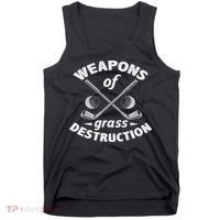 Weapons Of Grass Destruction Golf Golfer Golfing Tank Top thumb 0