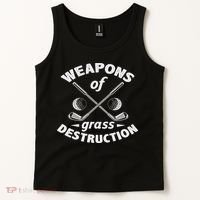 Weapons Of Grass Destruction Golf Golfer Golfing Tank Top thumb 2