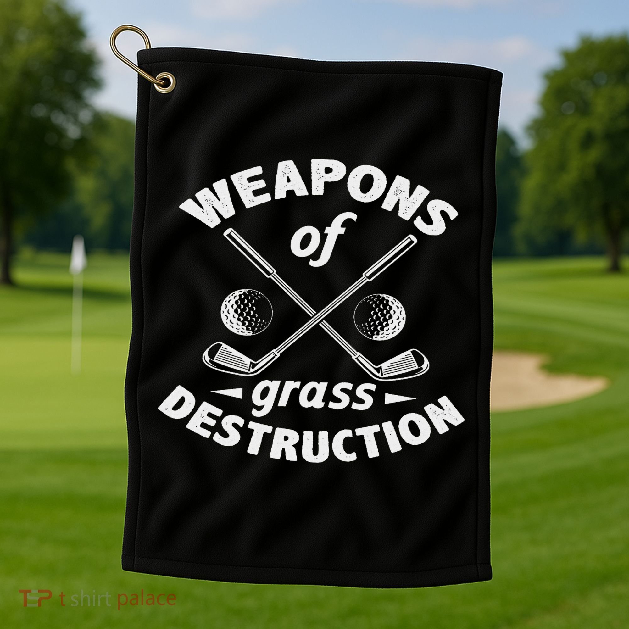 Weapons Of Grass Destruction Golf Golfer Golfing Golf Towel