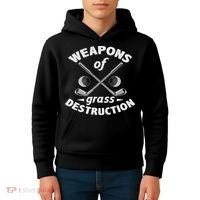 Weapons Of Grass Destruction Golf Golfer Golfing Kids Hoodie thumb 4