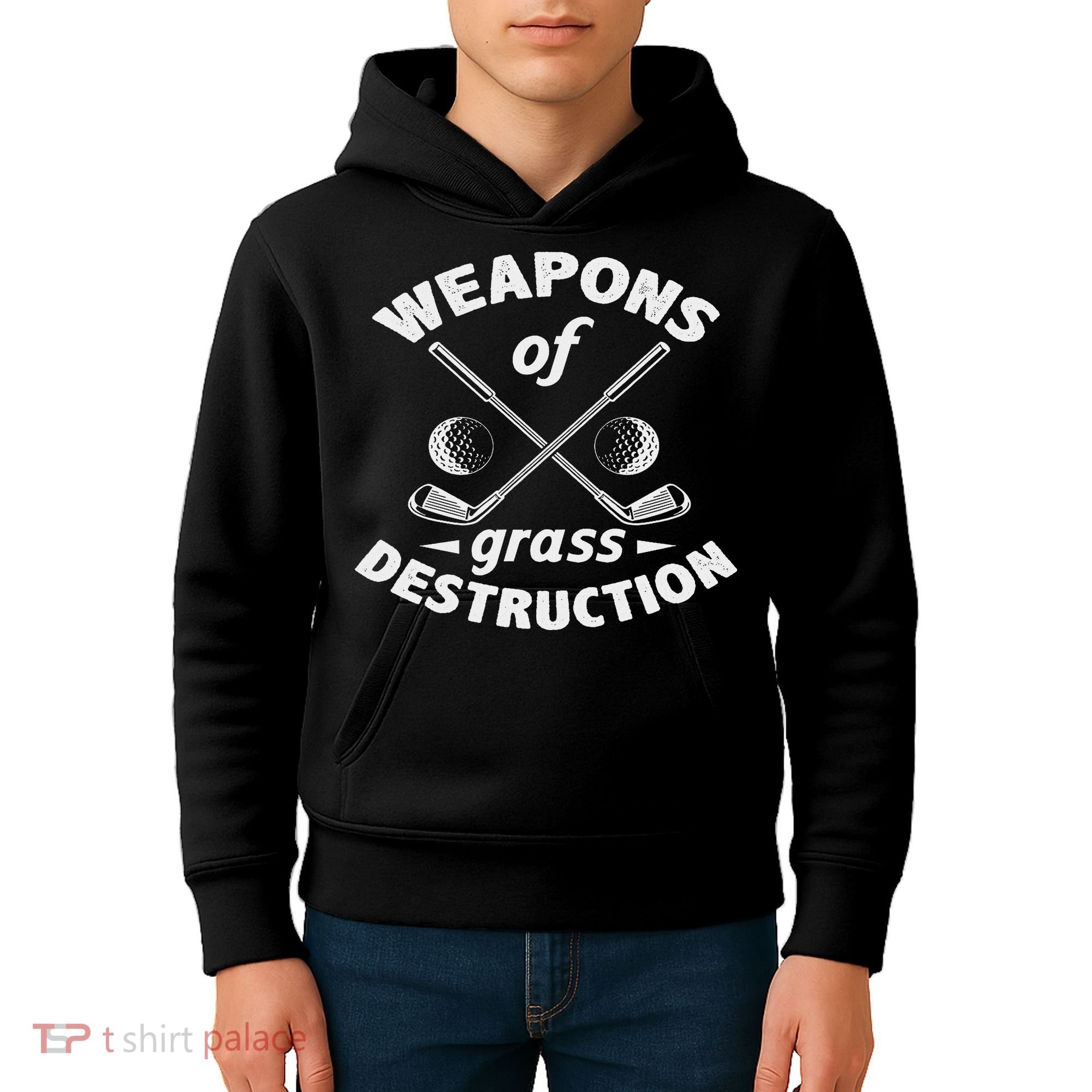 Weapons Of Grass Destruction Golf Golfer Golfing Kids Hoodie