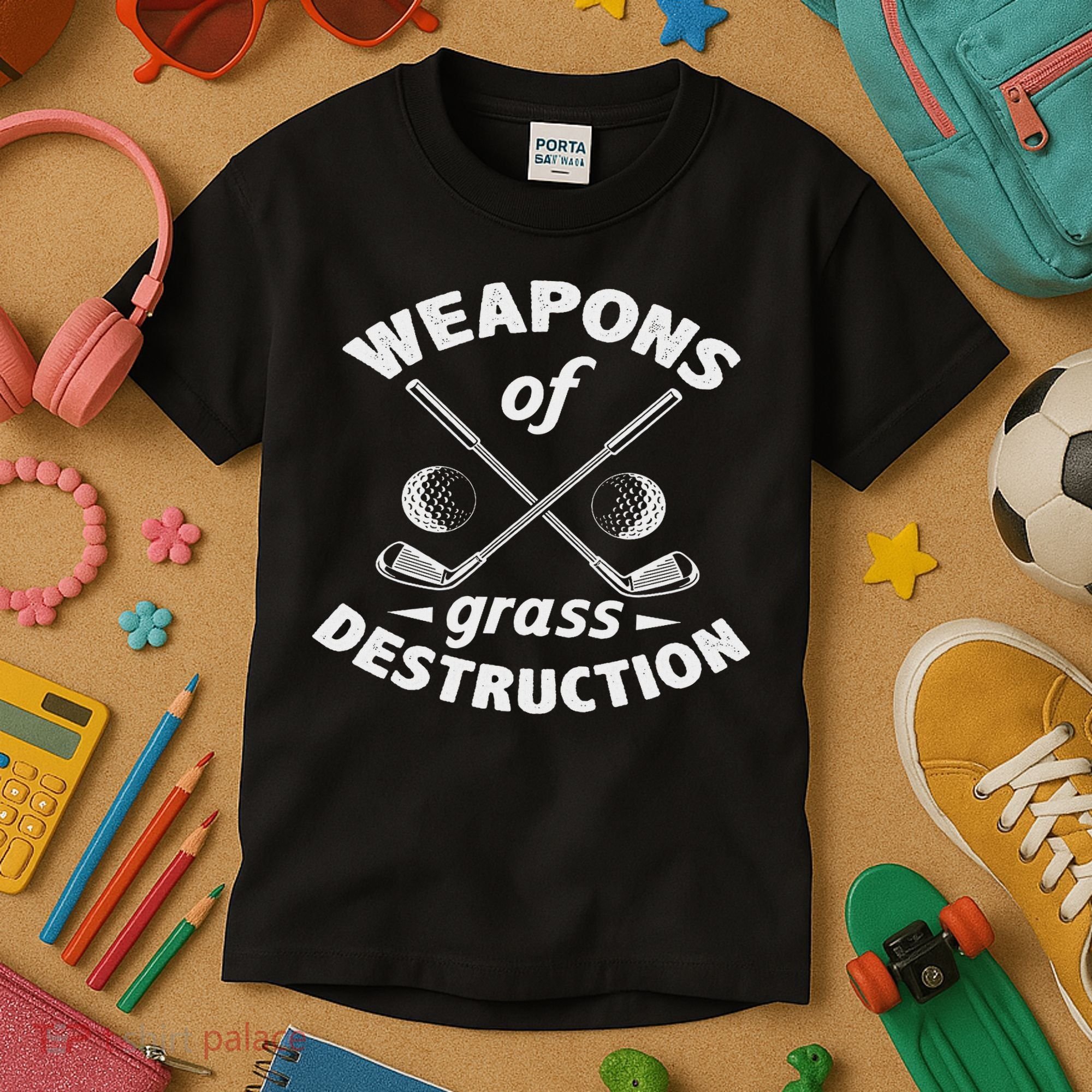Weapons Of Grass Destruction Golf Golfer Golfing Kids T-Shirt