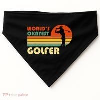World's Okayest Golfer Funny Golf Retro USA-Made Doggie Bandana thumb 0