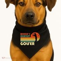 World's Okayest Golfer Funny Golf Retro USA-Made Doggie Bandana thumb 1