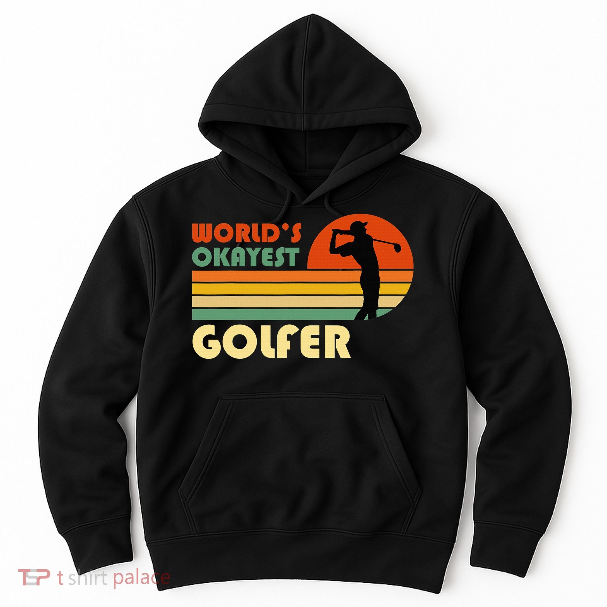 World's Okayest Golfer Funny Golf Retro Hoodie