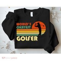 World's Okayest Golfer Funny Golf Retro Sweatshirt thumb 2