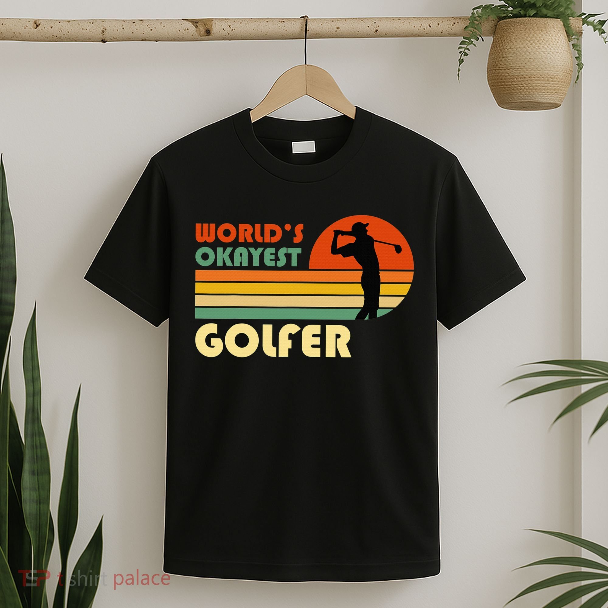 World's Okayest Golfer Funny Golf Retro T-Shirt