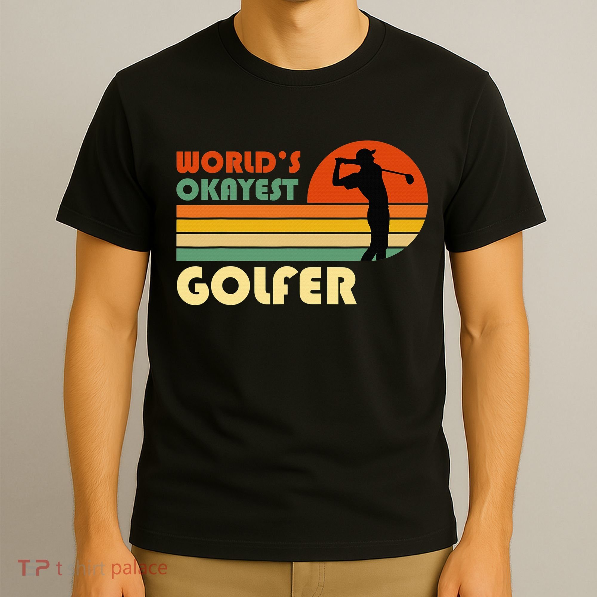 World's Okayest Golfer Funny Golf Retro T-Shirt
