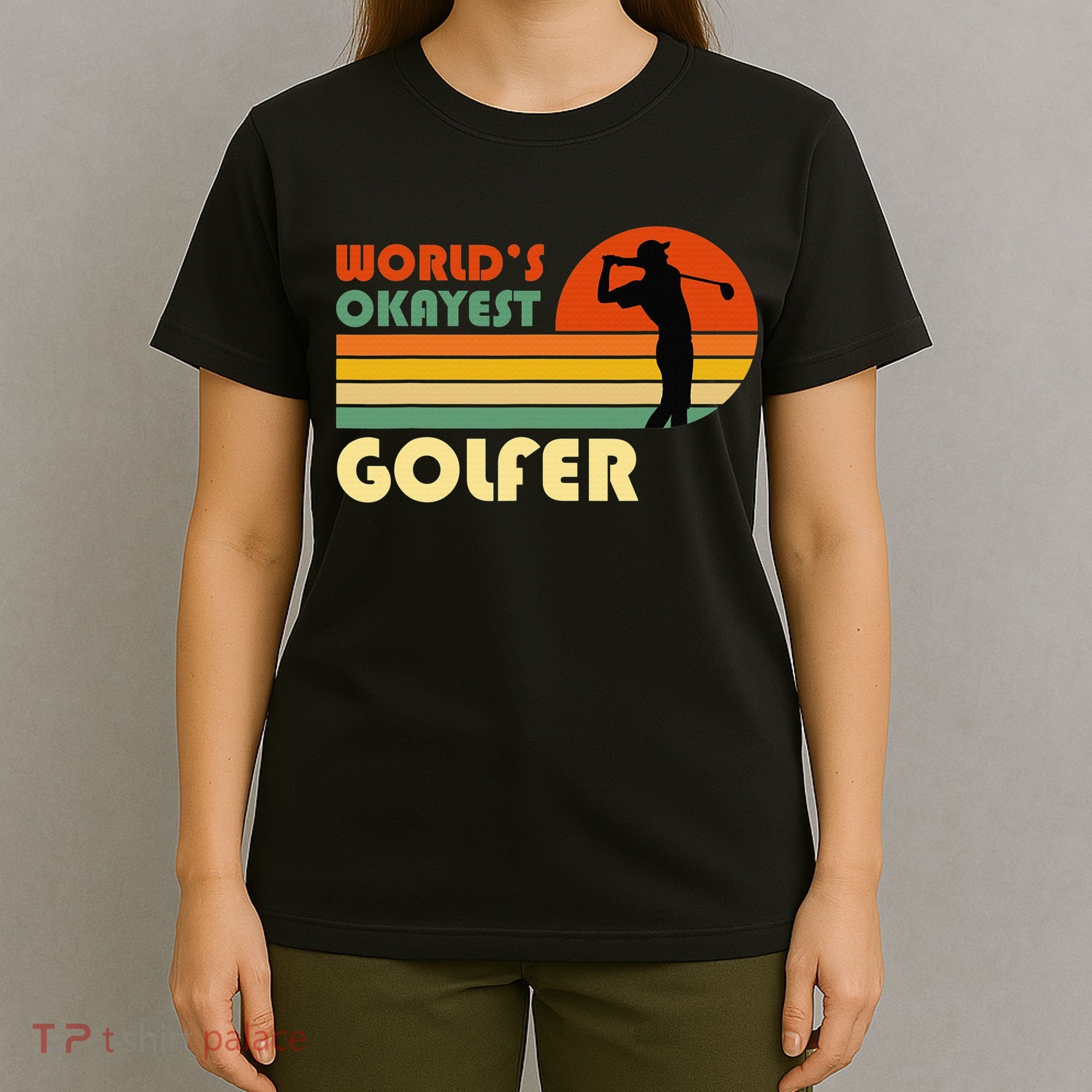World's Okayest Golfer Funny Golf Retro T-Shirt