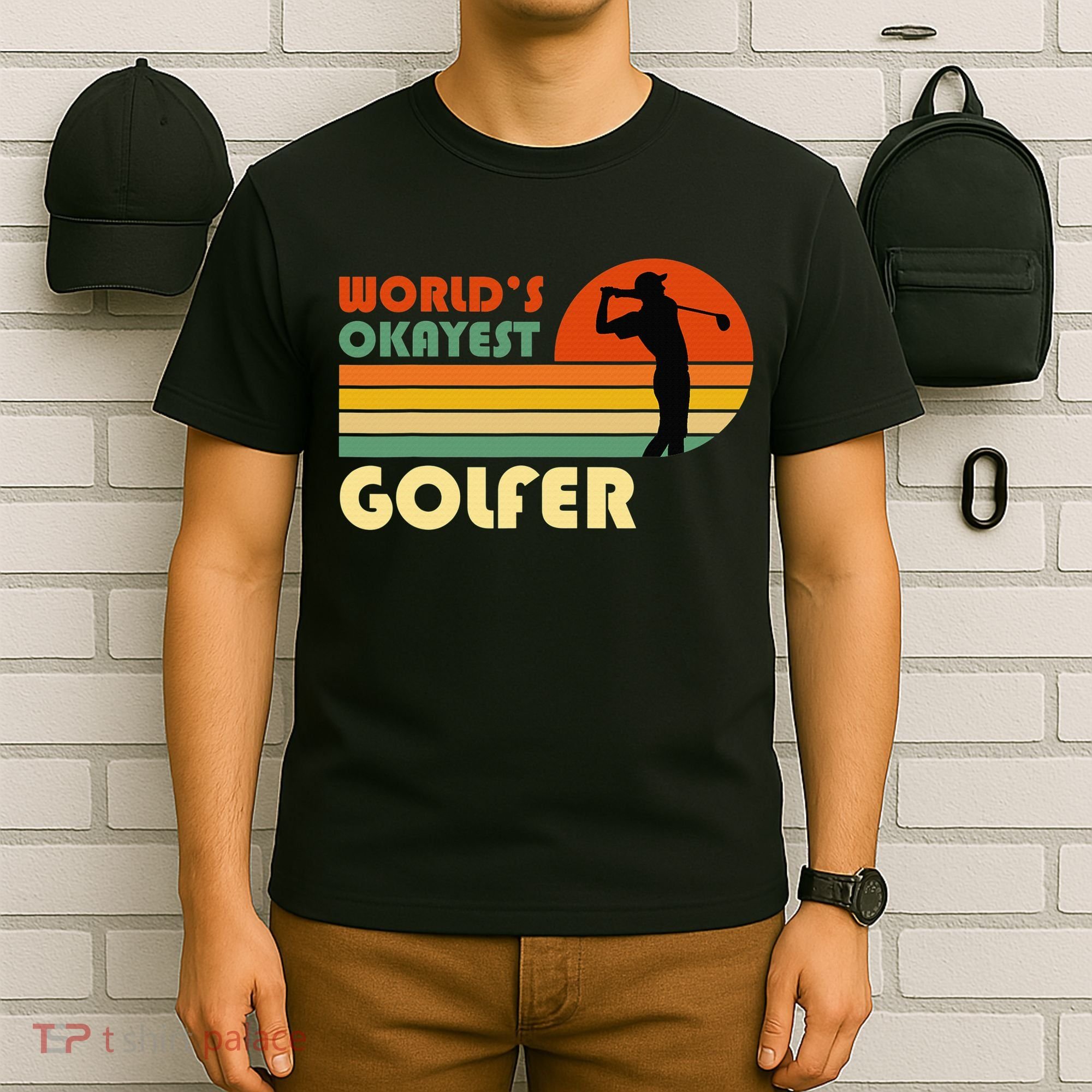 World's Okayest Golfer Funny Golf Retro T-Shirt