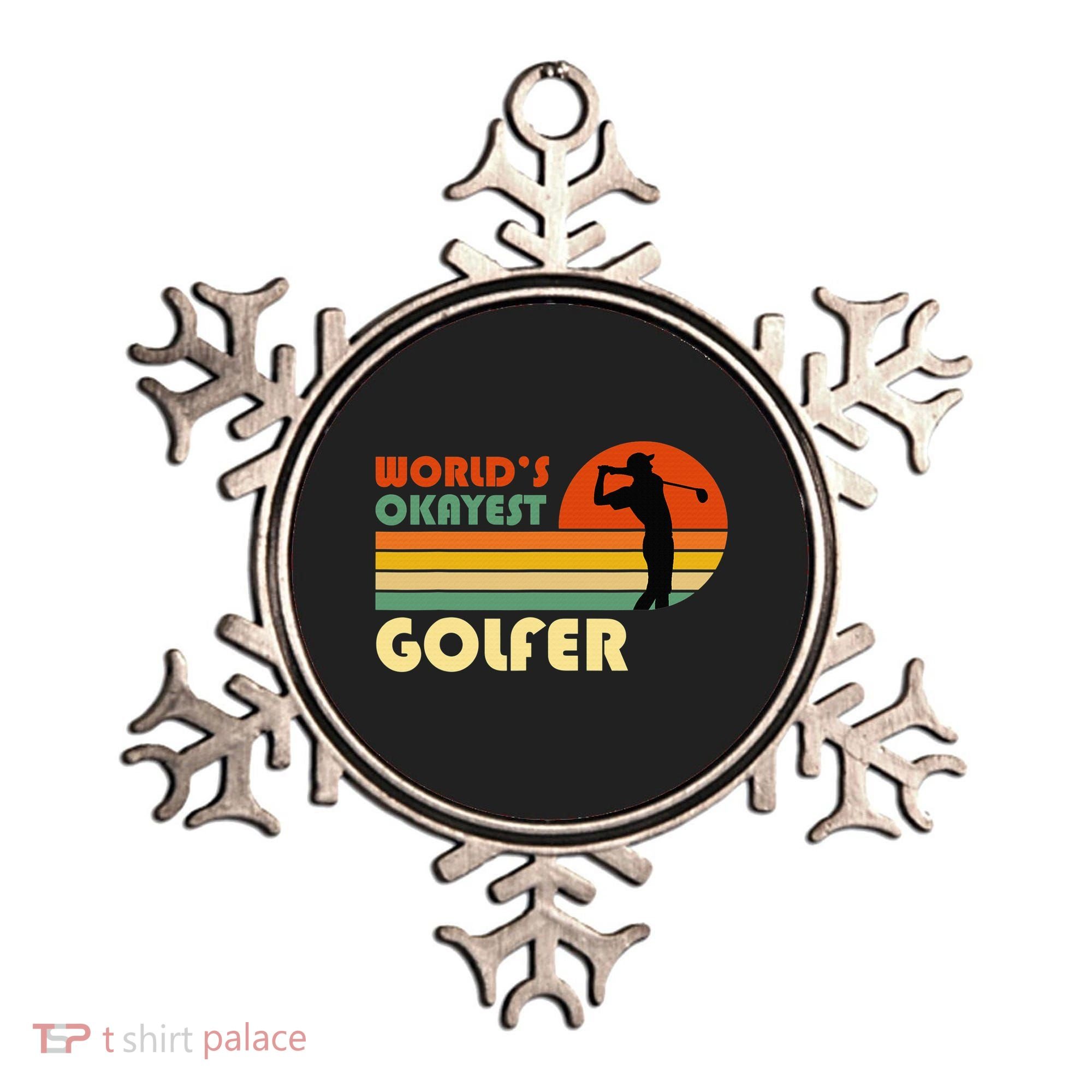 World's Okayest Golfer Funny Golf Retro Ornament