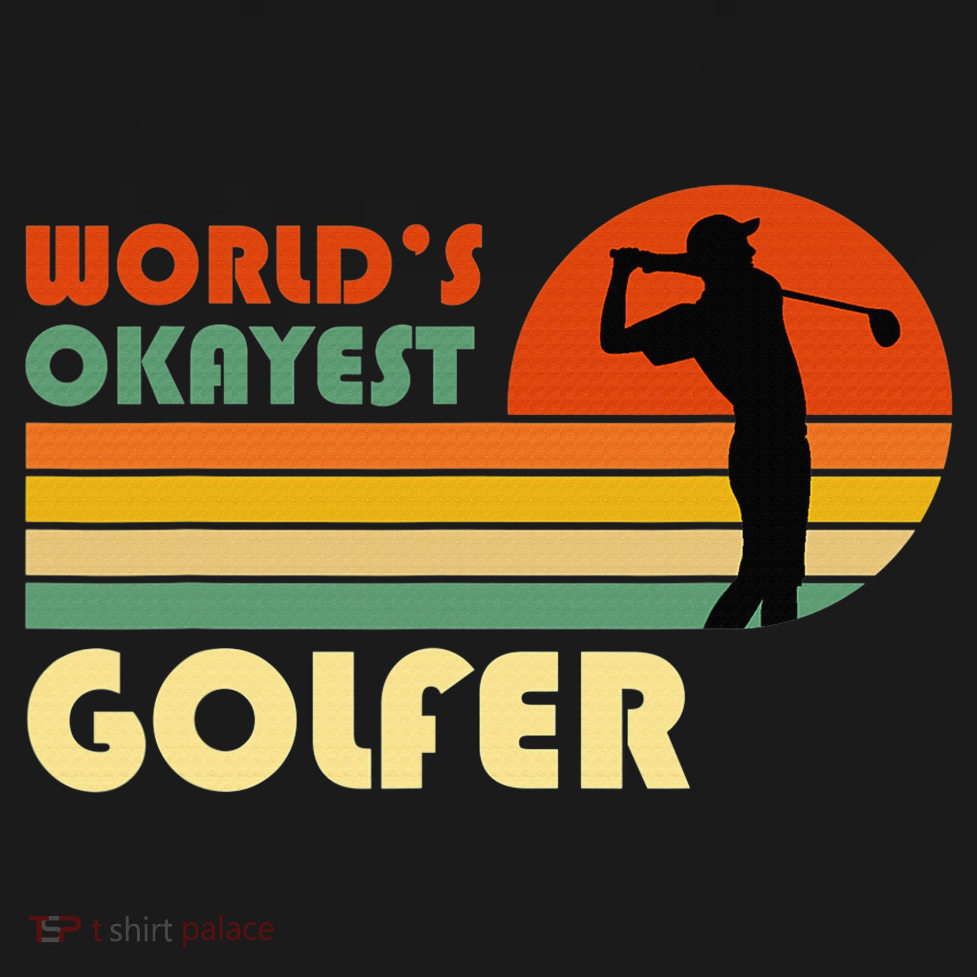 World's Okayest Golfer Funny Golf Retro Women's Tank Top