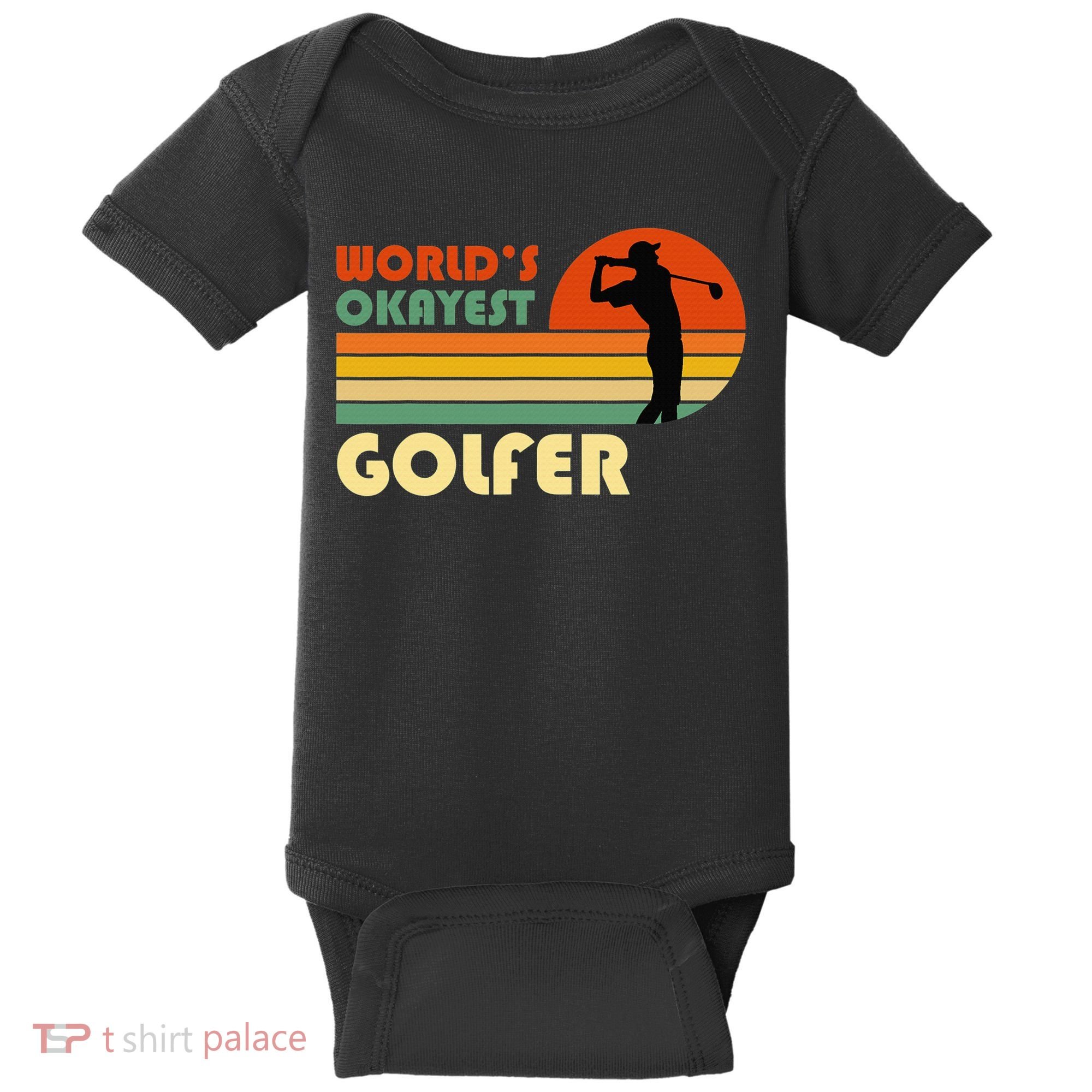 World's Okayest Golfer Funny Golf Retro Baby Bodysuit