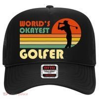 World's Okayest Golfer Funny Golf Retro Hat thumb 0