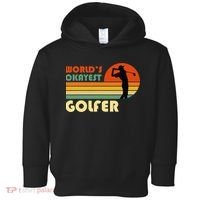 World's Okayest Golfer Funny Golf Retro Toddler Hoodie thumb 0