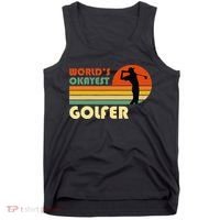 World's Okayest Golfer Funny Golf Retro Tank Top thumb 0