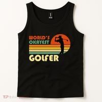 World's Okayest Golfer Funny Golf Retro Tank Top thumb 2