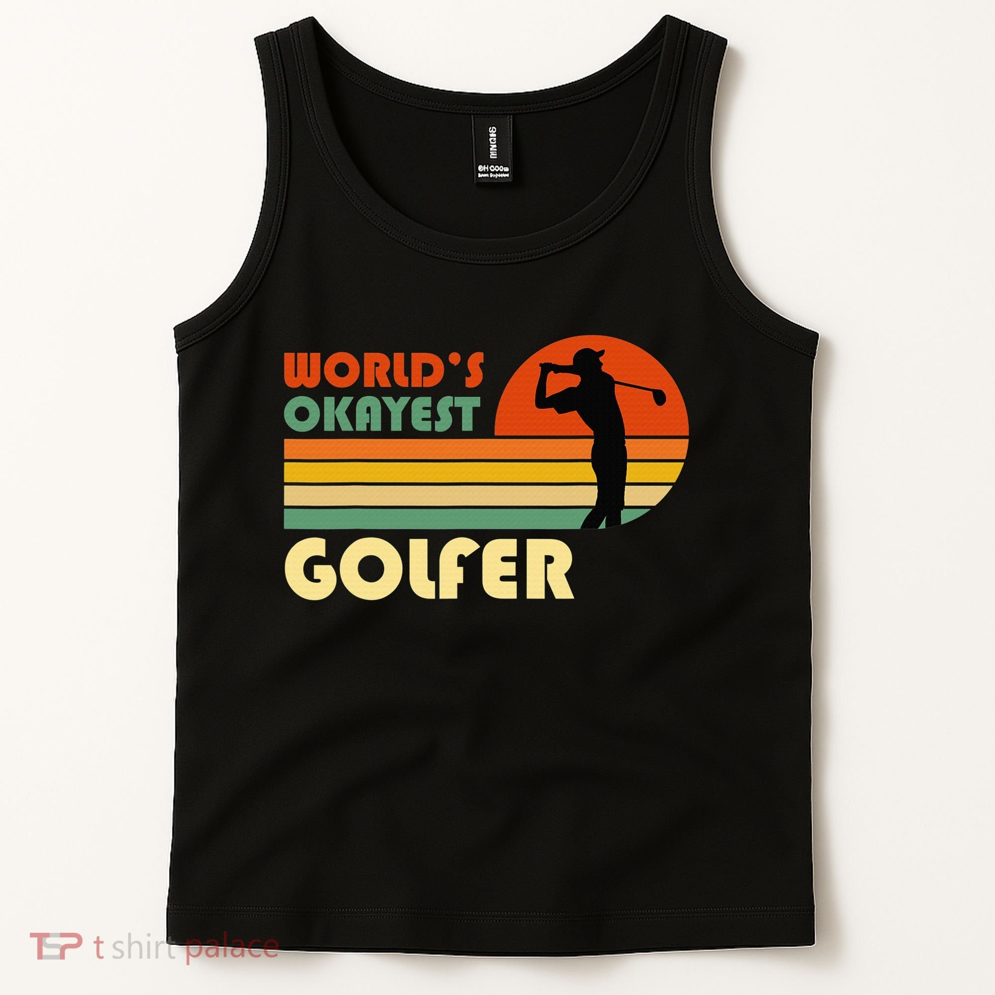 World's Okayest Golfer Funny Golf Retro Tank Top