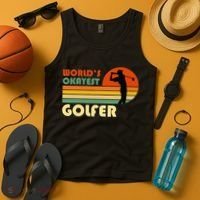 World's Okayest Golfer Funny Golf Retro Tank Top thumb 4