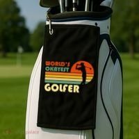 World's Okayest Golfer Funny Golf Retro Golf Towel thumb 2