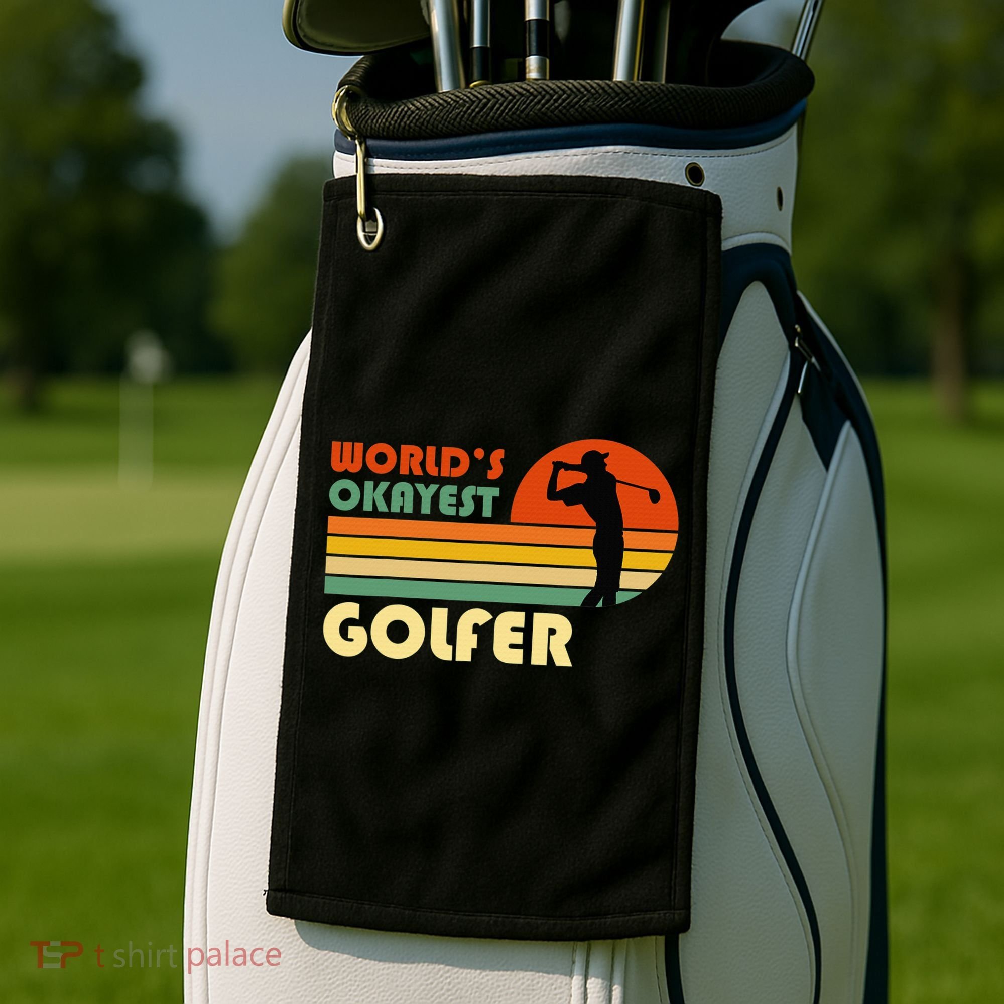 World's Okayest Golfer Funny Golf Retro Golf Towel