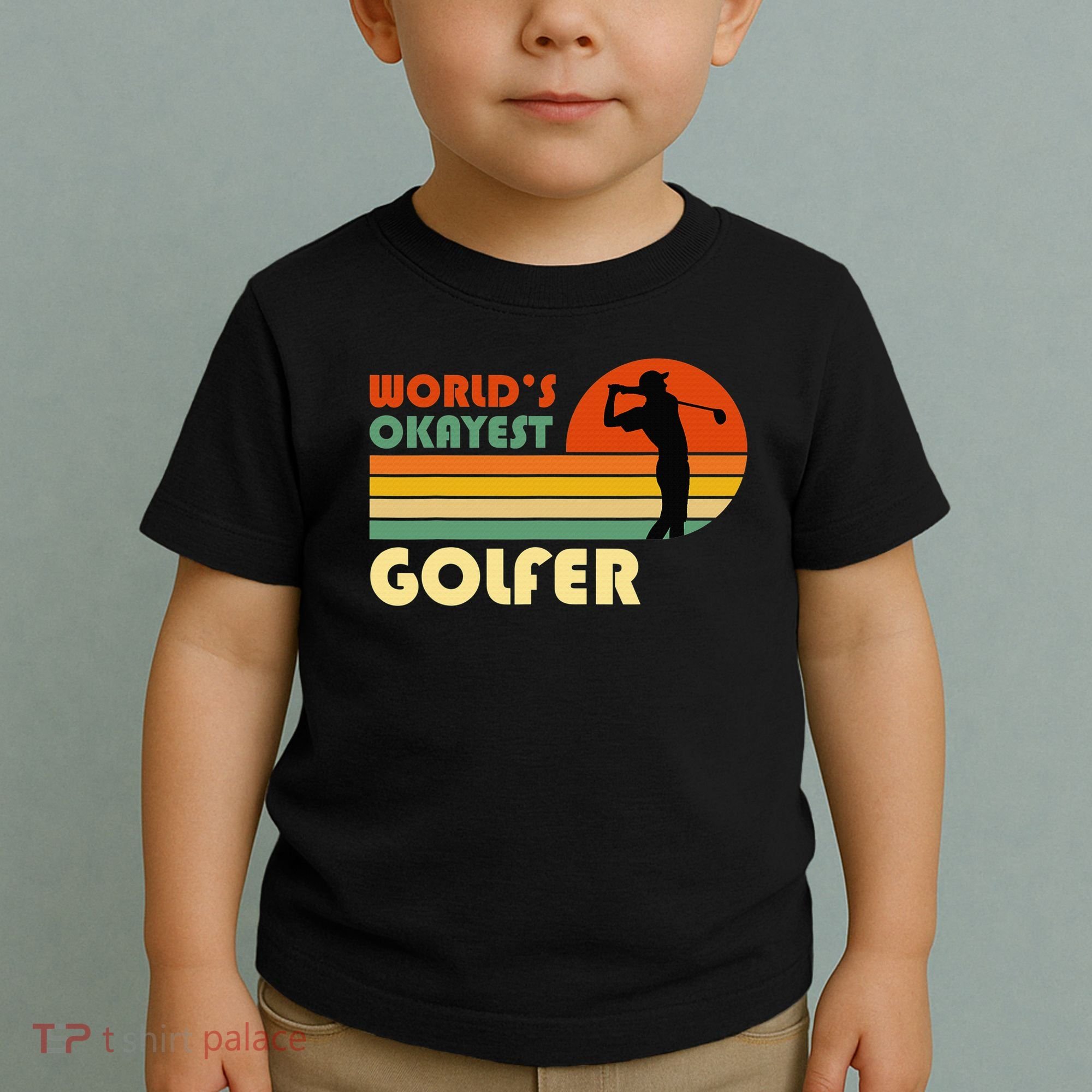 World's Okayest Golfer Funny Golf Retro Toddler T-Shirt