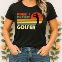 World's Okayest Golfer Funny Golf Retro Women's T-Shirt thumb 2