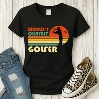 World's Okayest Golfer Funny Golf Retro Women's T-Shirt thumb 3