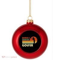 World's Okayest Golfer Funny Golf Retro Plastic Christmas Ball Ornament thumb 0