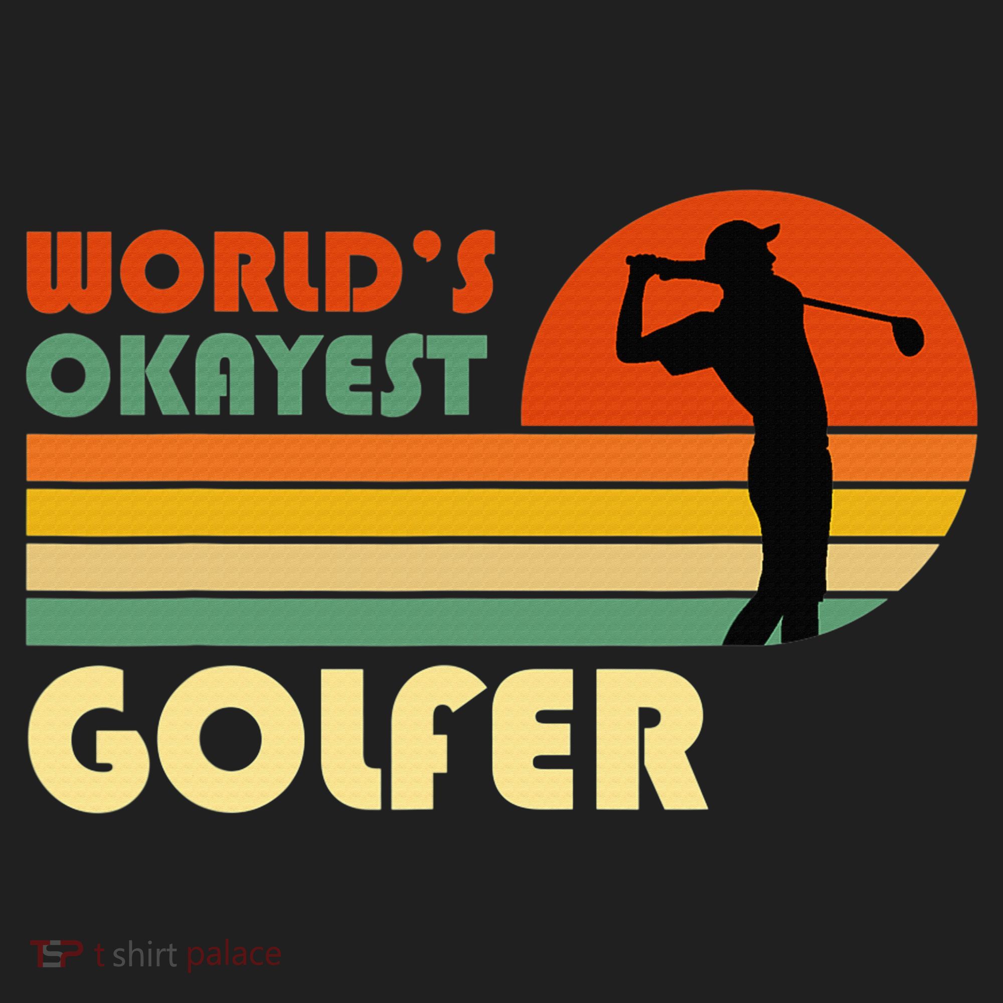 World's Okayest Golfer Funny Golf Retro Plastic Christmas Ball Ornament