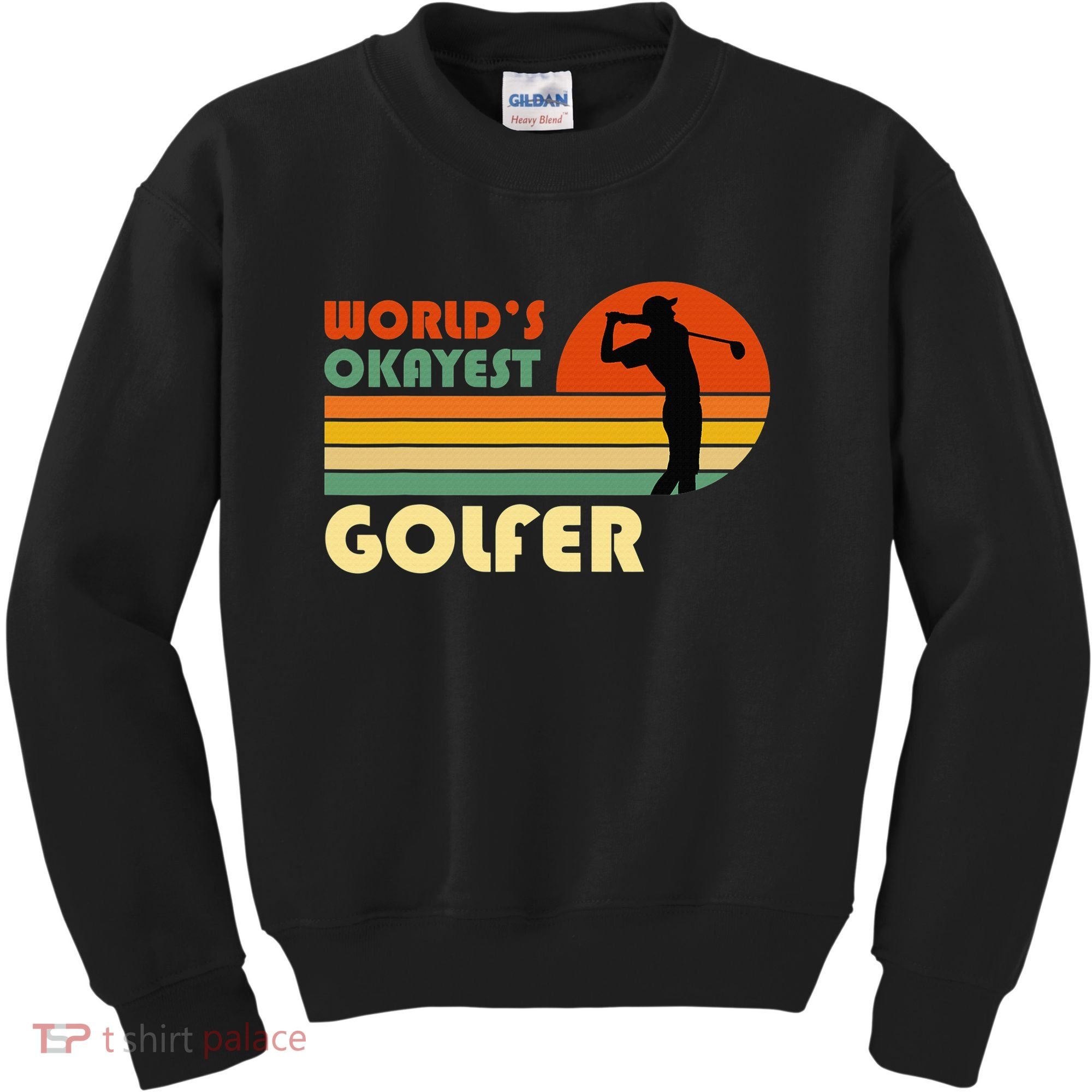 World's Okayest Golfer Funny Golf Retro Kids Sweatshirt