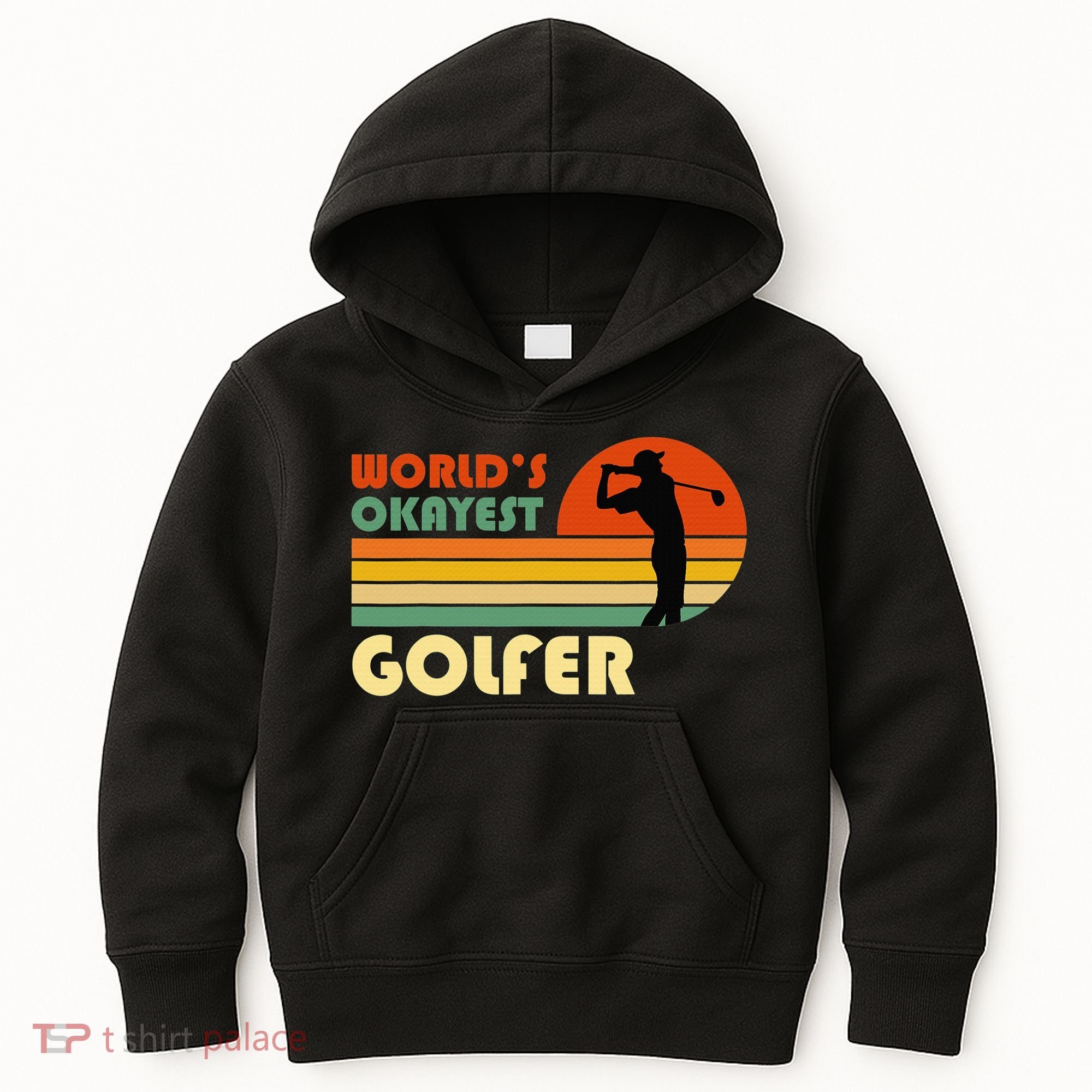 World's Okayest Golfer Funny Golf Retro Kids Hoodie