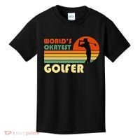 World's Okayest Golfer Funny Golf Retro Kids T-Shirt thumb 0