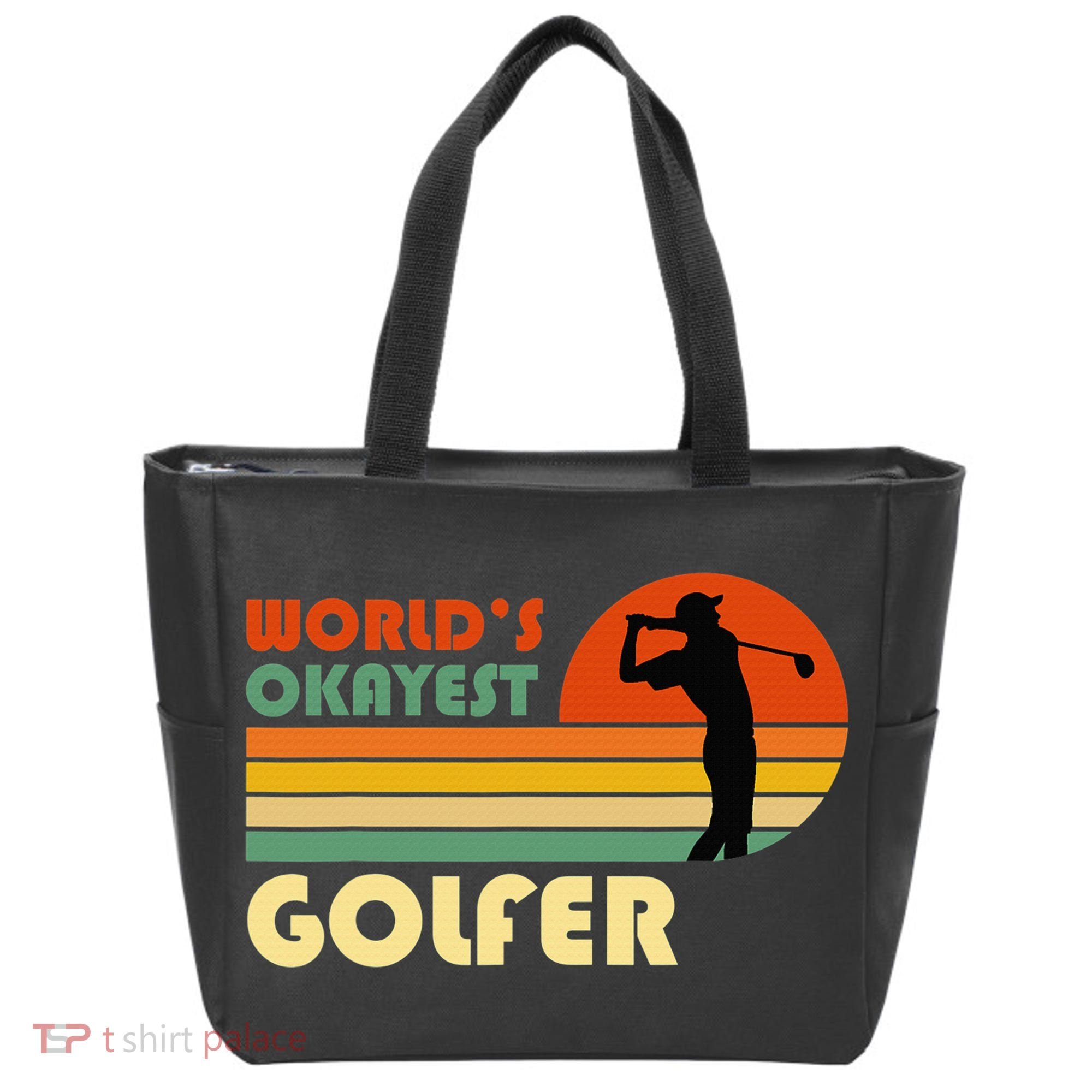World's Okayest Golfer Funny Golf Retro Tote Bag