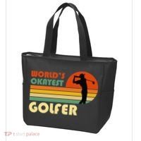 World's Okayest Golfer Funny Golf Retro Tote Bag thumb 3