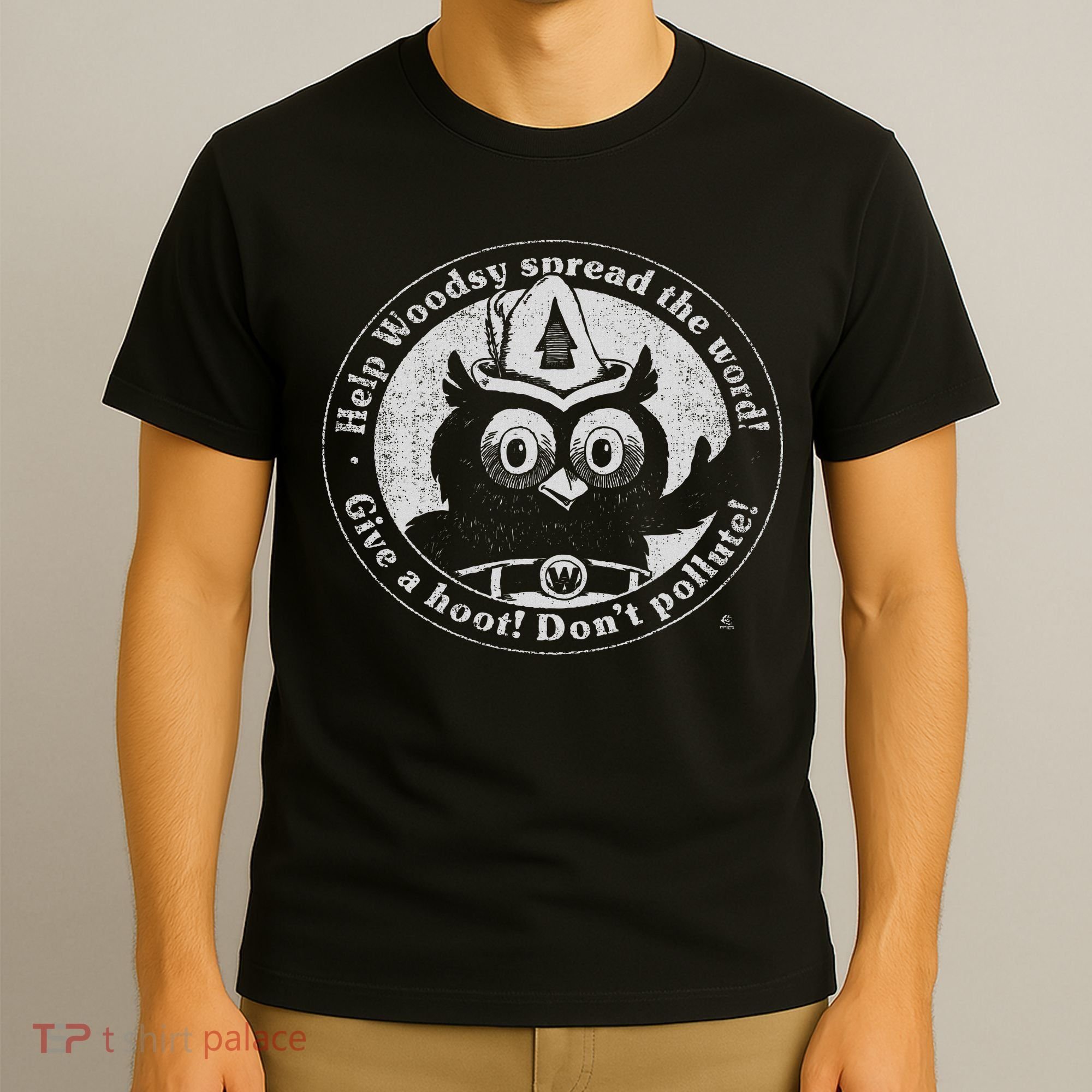 Woodsy Owl Give A Hoot Distressed And Faded Retro T-Shirt