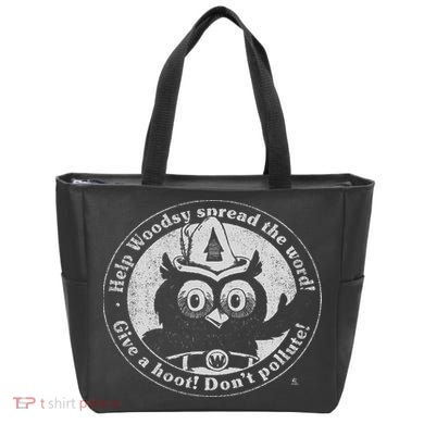 Woodsy Owl Give A Hoot Distressed And Faded Retro Tote Bag