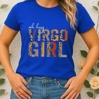 Wo Oh Hey Virgo Leopard August September Birthday Gift Women's T-Shirt thumb 2