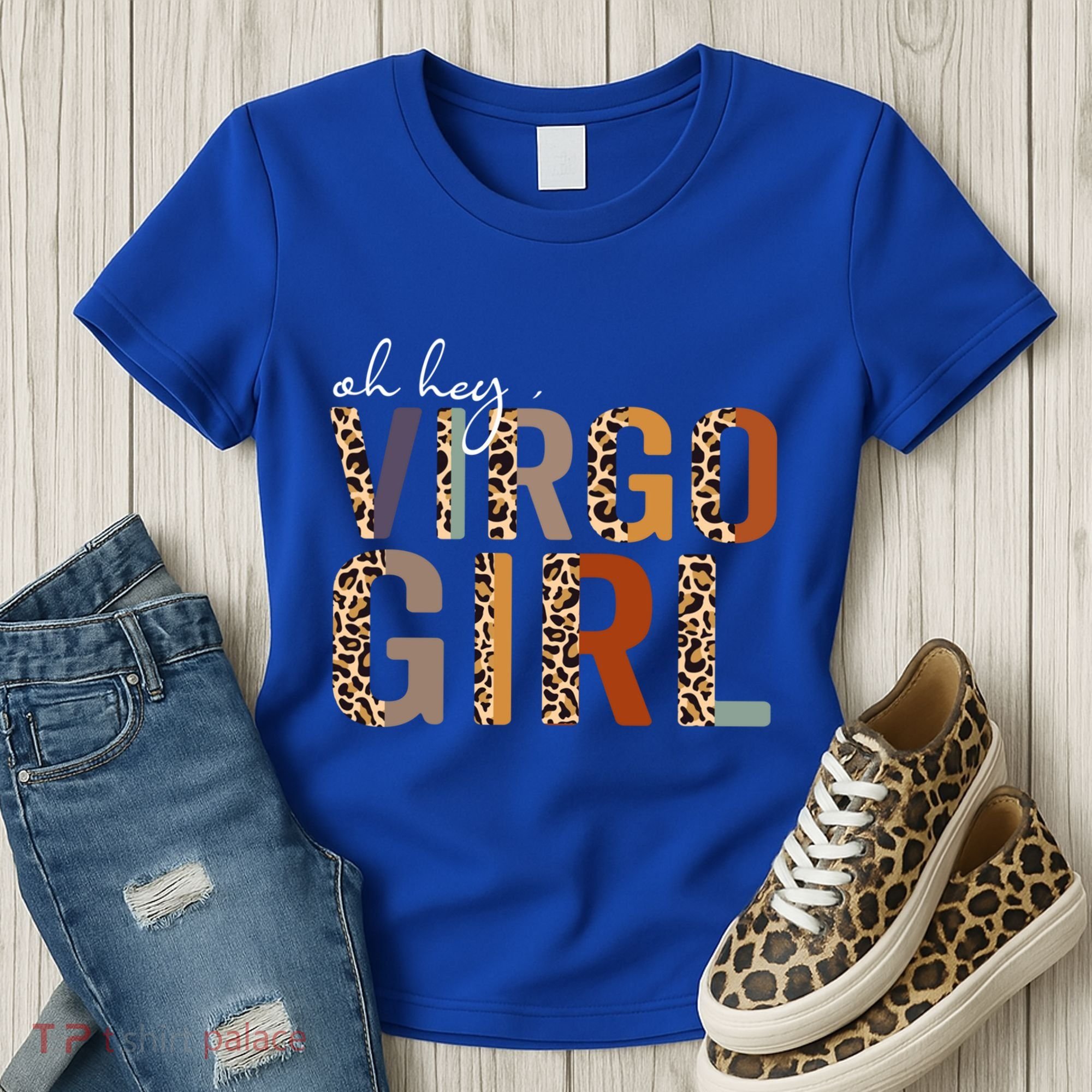 Wo Oh Hey Virgo Leopard August September Birthday Gift Women's T-Shirt