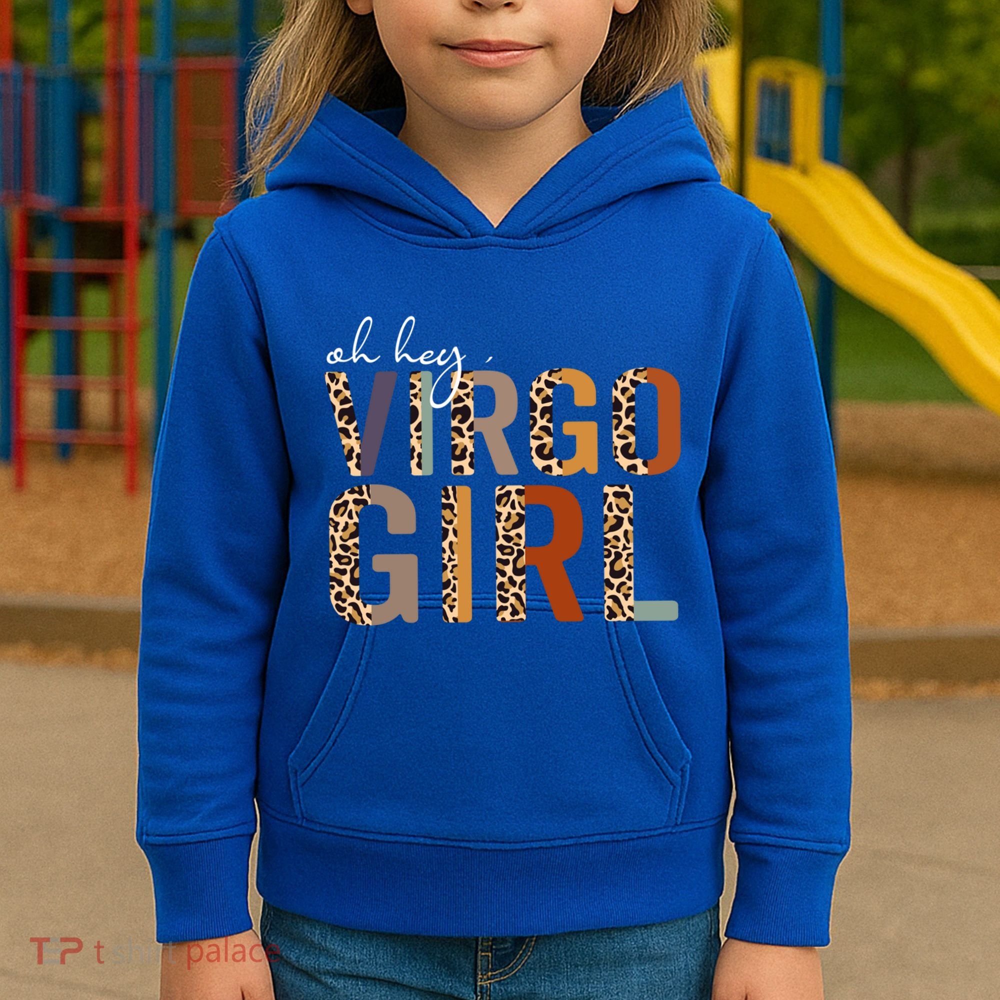 Wo Oh Hey Virgo Leopard August September Birthday Gift Kids Hoodie