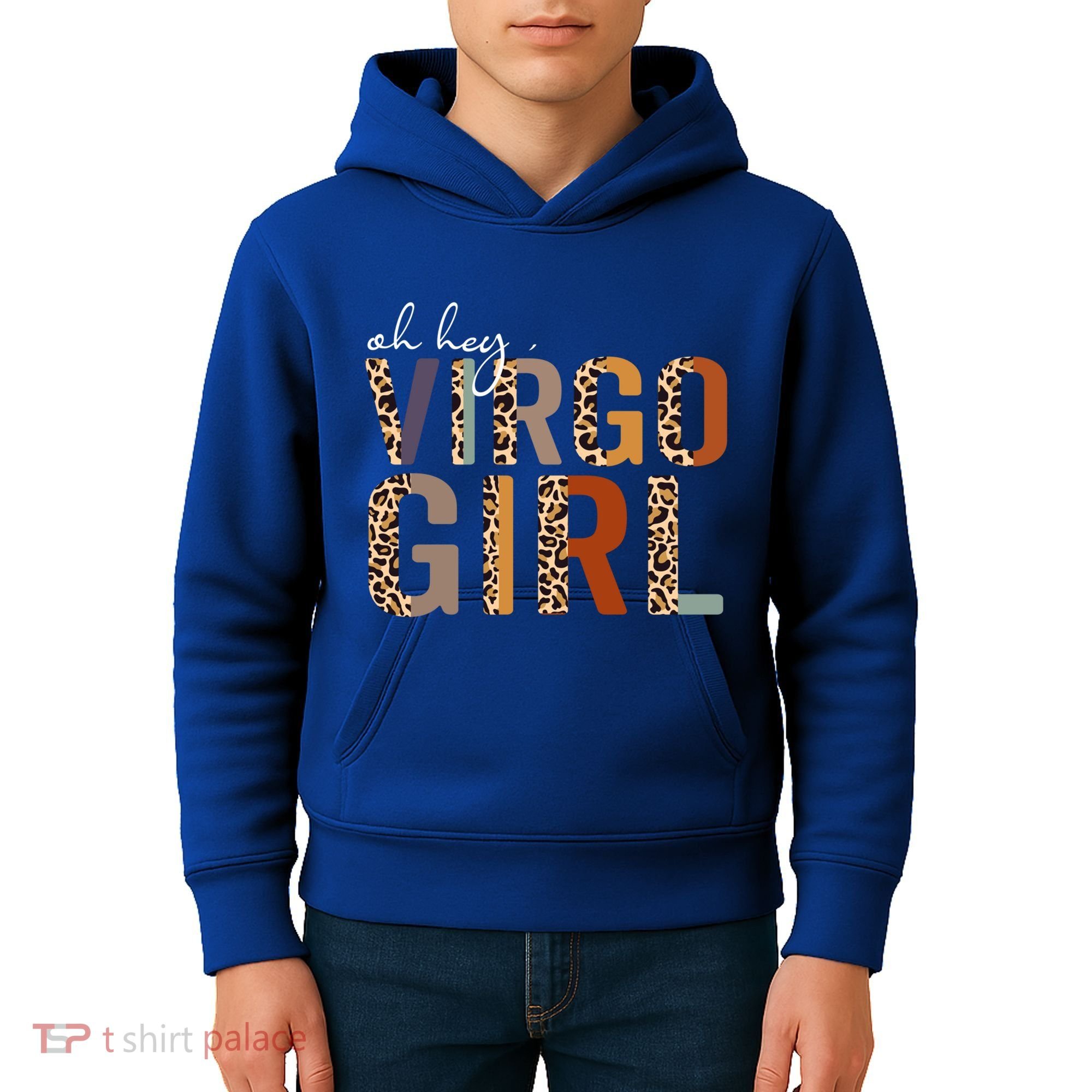 Wo Oh Hey Virgo Leopard August September Birthday Gift Kids Hoodie