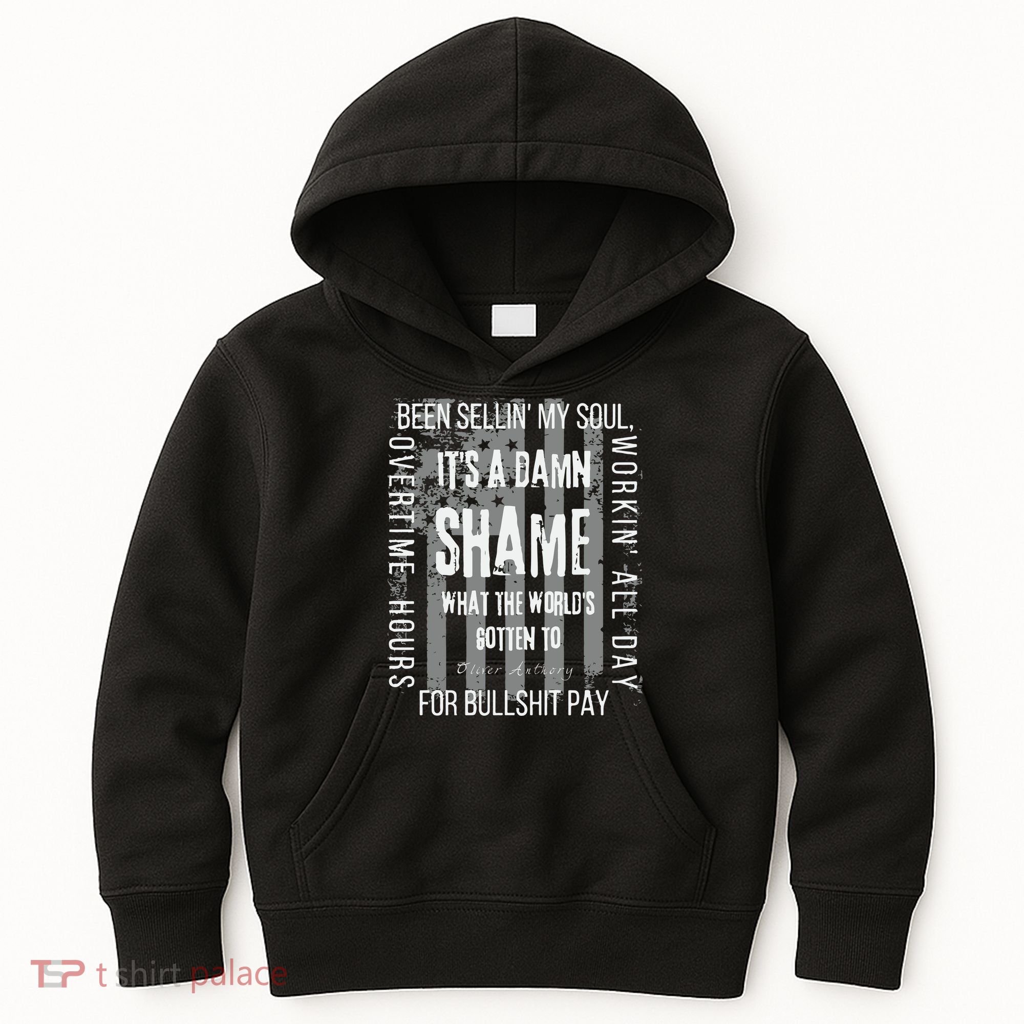 Working Overtime Hours For Bullshit Pay I Wanna Go Home Oliver Anthony Kids Hoodie