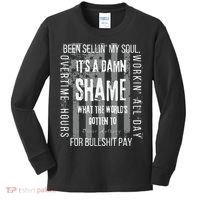 Working Overtime Hours For Bullshit Pay I Wanna Go Home Oliver Anthony Kids Long Sleeve Shirt thumb 0