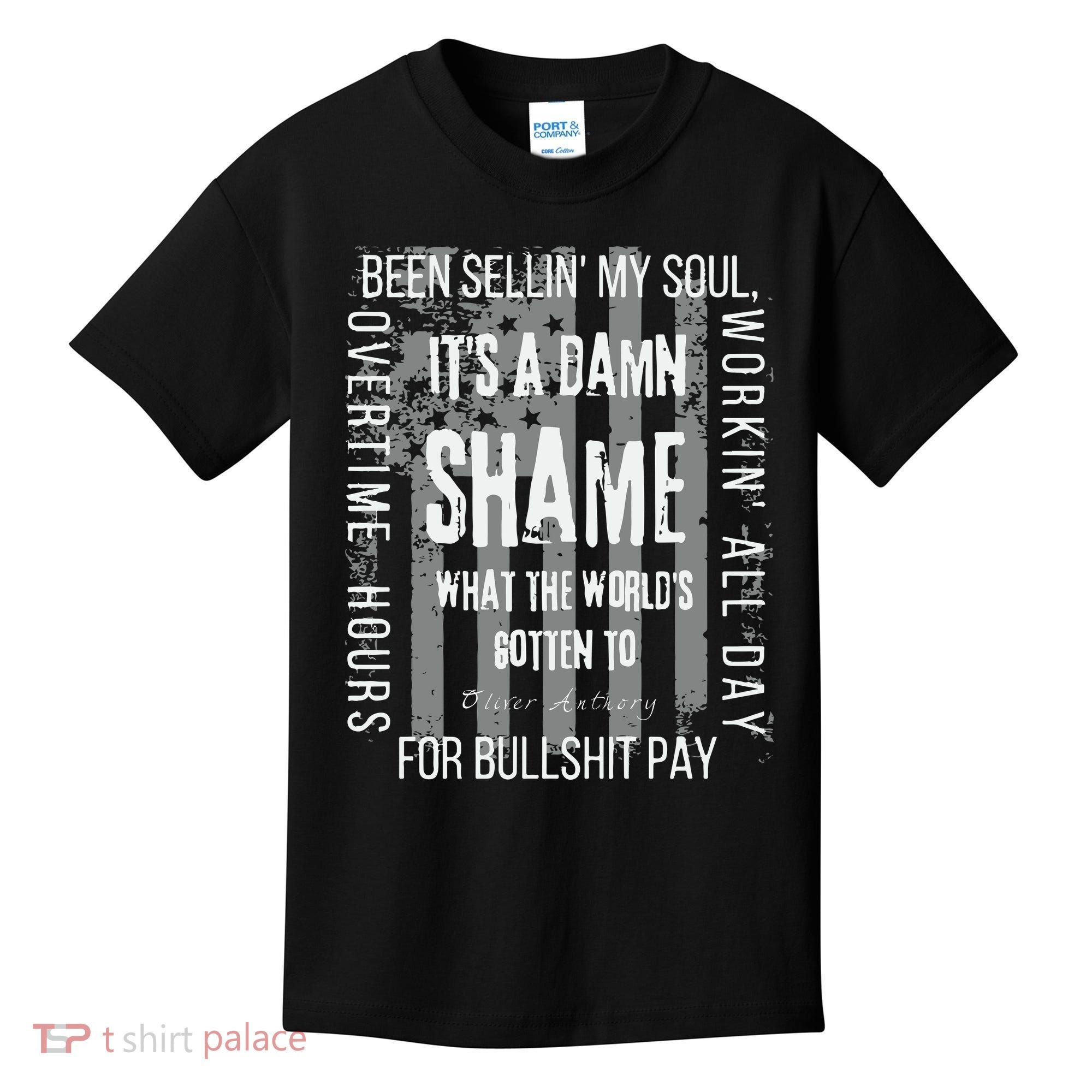 Working Overtime Hours For Bullshit Pay I Wanna Go Home Oliver Anthony Kids T-Shirt