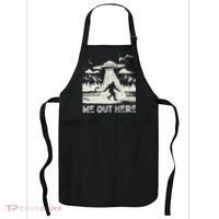 We Out Here Funny Bigfoot Mothman Cryptid Ufo Abduction Apron thumb 0