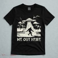 We Out Here Funny Bigfoot Mothman Cryptid Ufo Abduction T-Shirt thumb 5