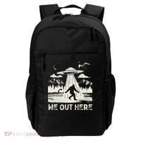 We Out Here Funny Bigfoot Mothman Cryptid Ufo Abduction Backpack thumb 0
