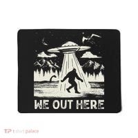 We Out Here Funny Bigfoot Mothman Cryptid Ufo Abduction Mousepad thumb 0